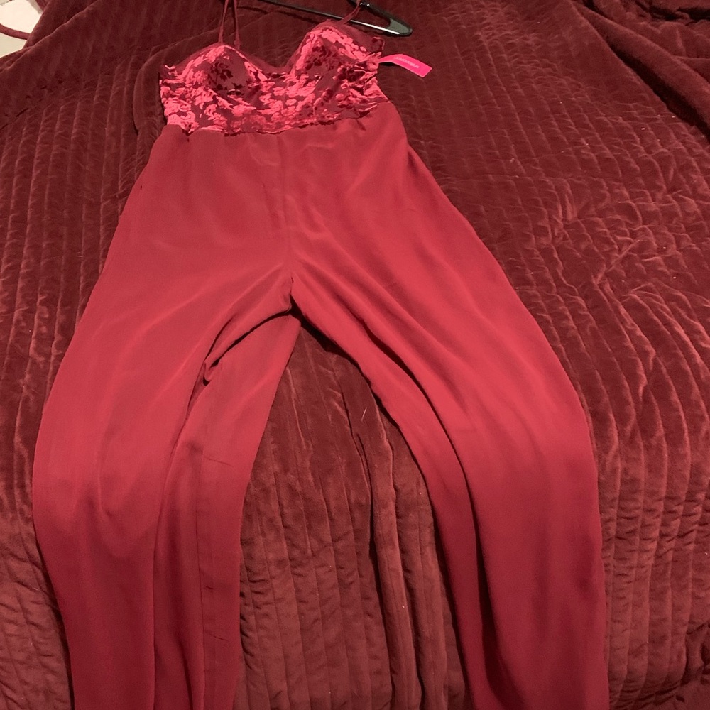 Burgundy jumpsuit